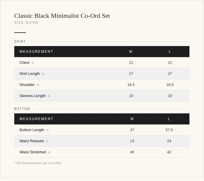 Classic Black Minimalist Cord Set - Image 2
