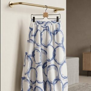 Abstract Circle Print Midi Skirt